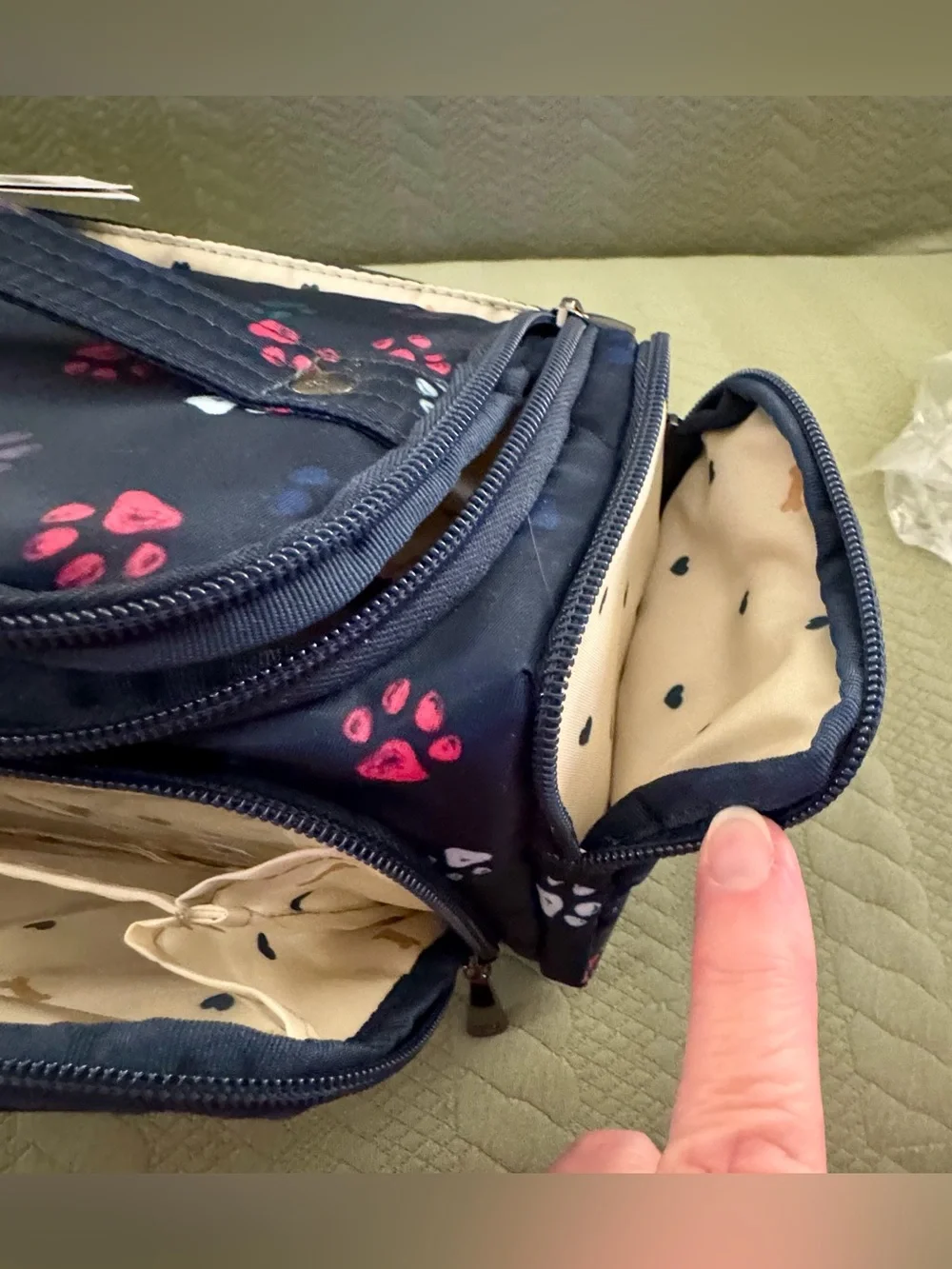 Lug Trolley Cosmetic Bag Paws Navy NWT